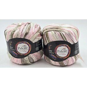 2 Palette Collection Ribbon Yarn 98 Yards Paltp23-4 Pink Sage Craft Embroidery